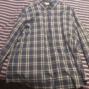 Calvin Klein Blue Plaid Dress Shirt